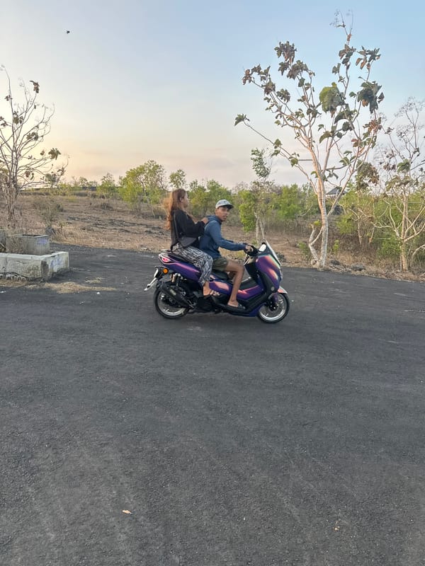 Scooter crew hangs around Garuda Wisnu Kencana, Bali