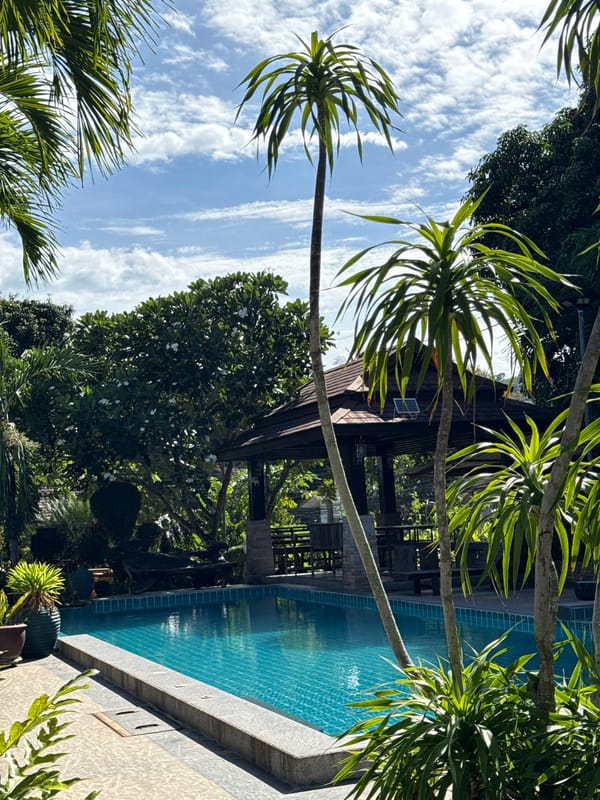 Resort swimming pool in Baan Bo Phut, Thailand