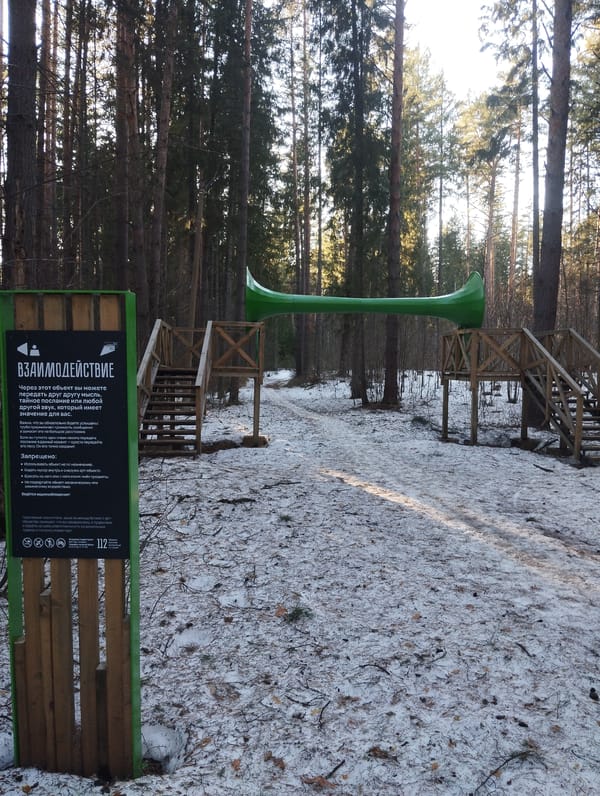 Winter park walk documented in Votkinsk, Russia