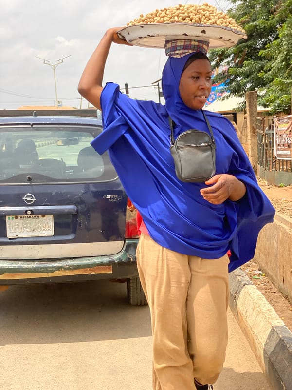 Street vendor conducts business in Kafanchan B, Nigeria