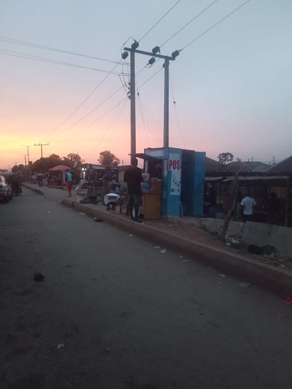 Evening traffic scenes captured in Bukuru, Nigeria