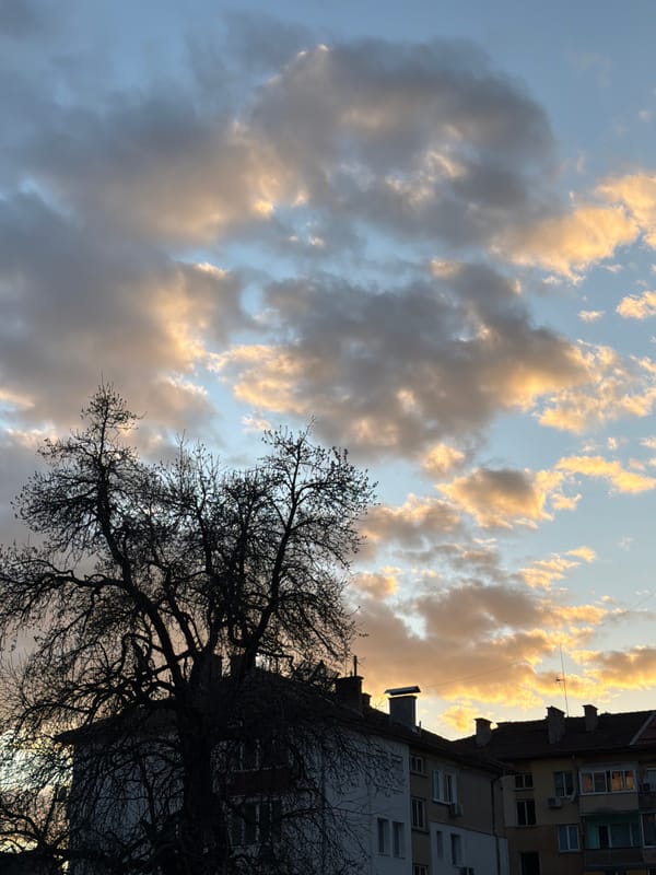 Sunset clouds photographed over Gabrovo, Bulgaria