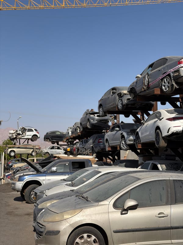 Vehicle junkyard documented in Eilat, Israel