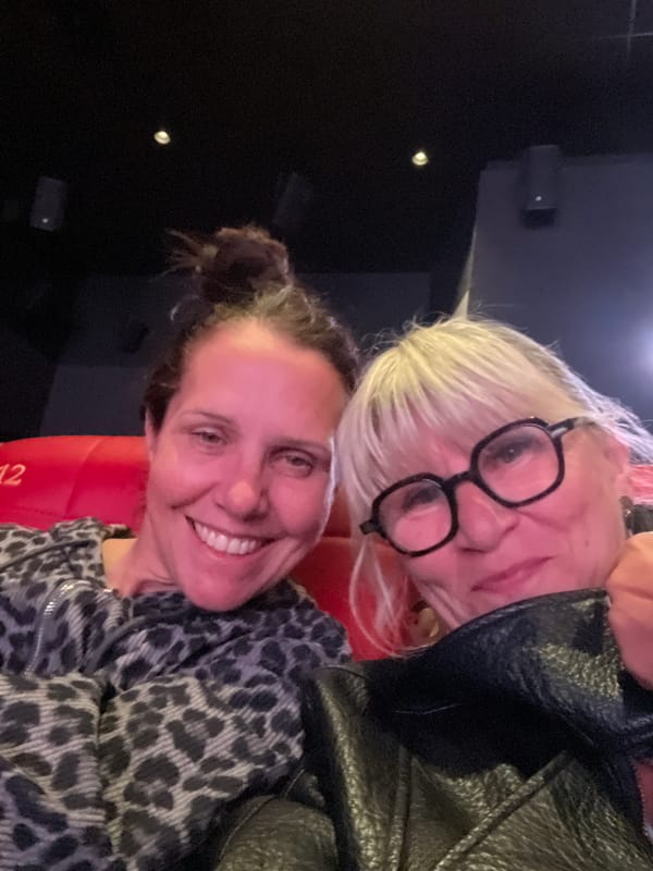 Moviegoers take selfies in Saint-Just-Saint-Rambert theater