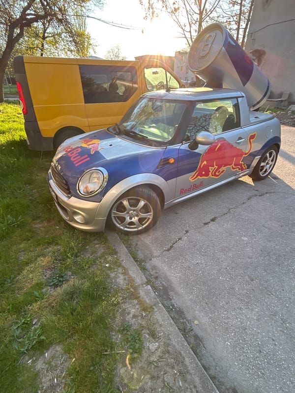 Red Bull promotional Mini Cooper spotted in Plovdiv, Bulgaria