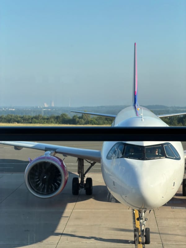 Passenger jet on the tarmac at Dortmund Airport