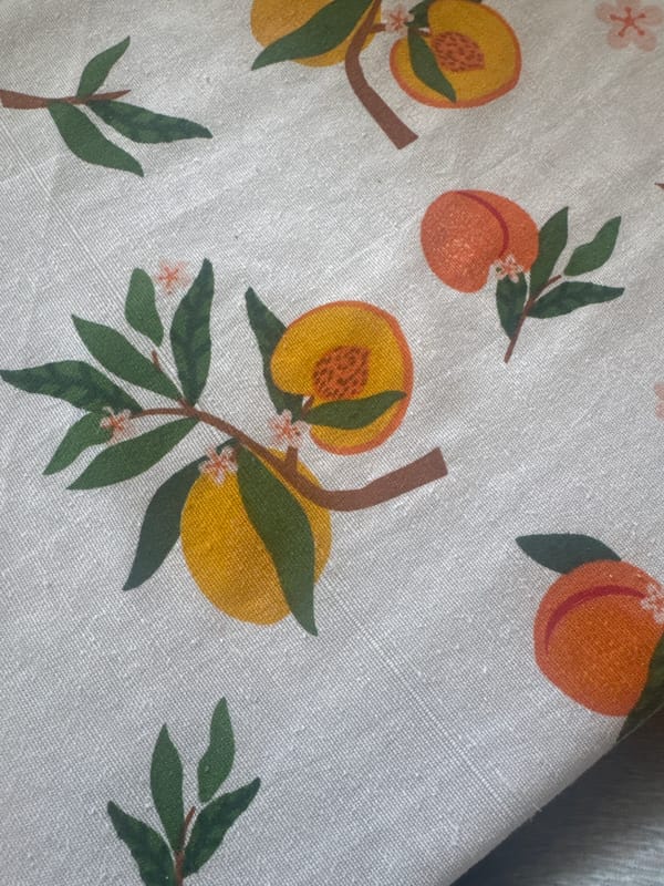 Peach-patterned fabric documented in Sofia