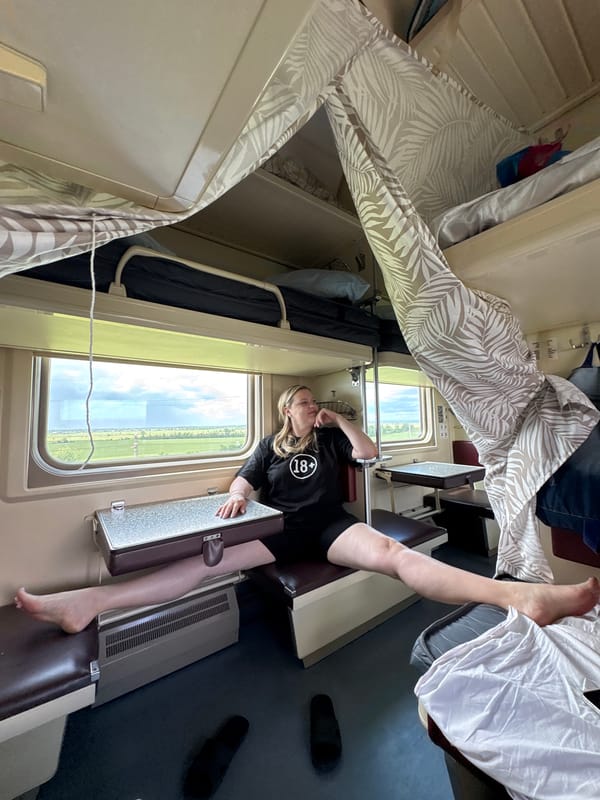 Woman spotted resting in Russian train compartment