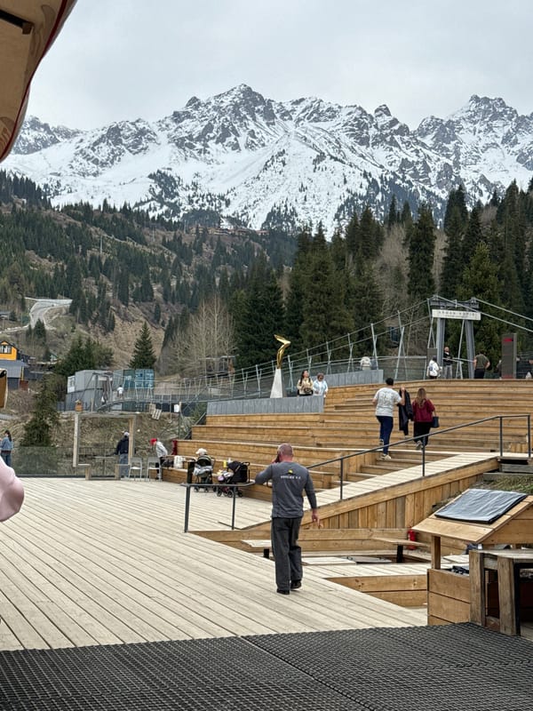Mountain resort visit documented near Almaty, Kazakhstan