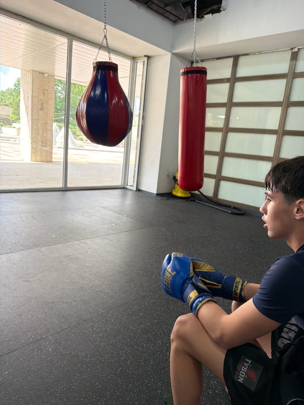 Youth trains with boxing gloves at Blagoevgrad gym