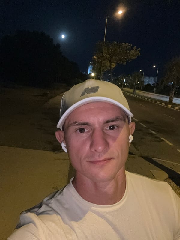Night stroll along a moonlit street in Finestrat, Spain