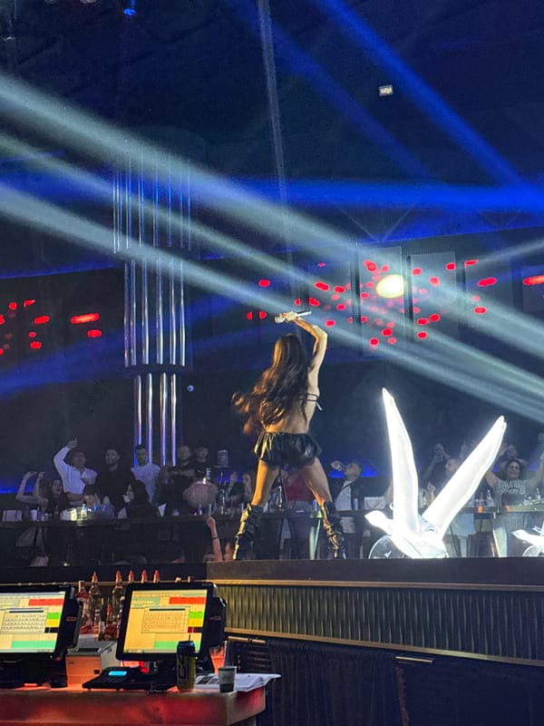 Nightclub performance in Stara Zagora with stage lights and crowd