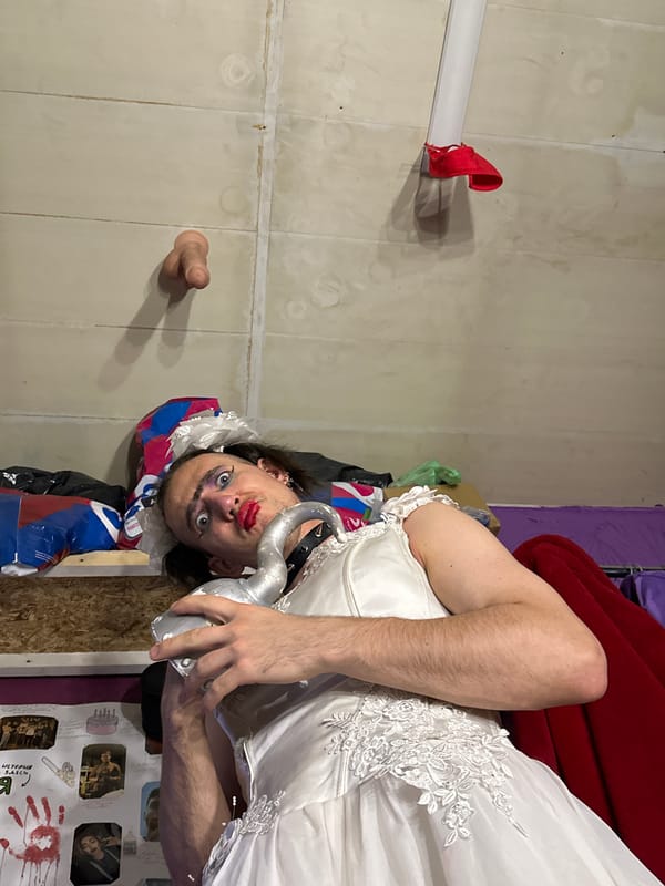 Wedding dress wearer spotted in cluttered Saratov workshop