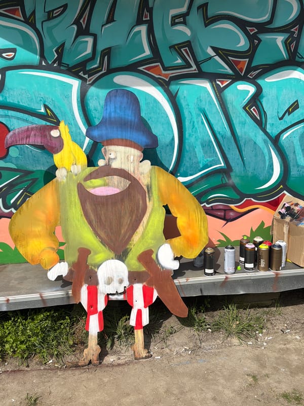 Colorful graffiti art spotted on wall in Varna, Bulgaria