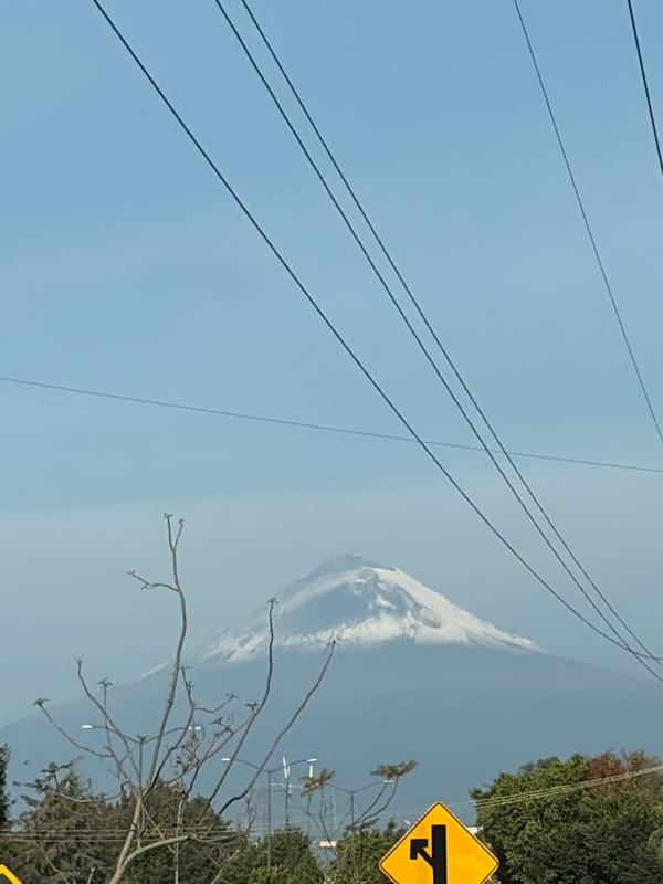Hazy mountain view captured in Puebla, Mexico