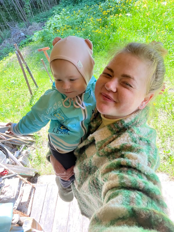 Mother and child enjoy outdoor time in Chaikovsky park