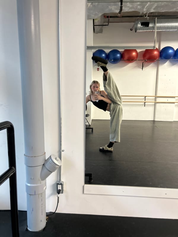 Woman Takes Fitness Studio Selfies During Evening Workout Session