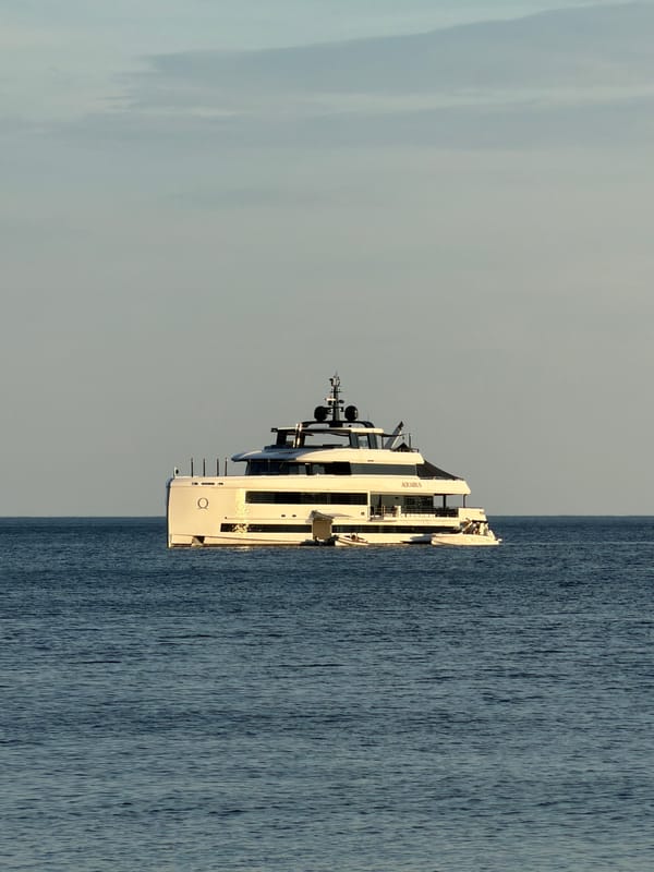 White yacht 'AQUARIUS' spotted in calm coastal waters