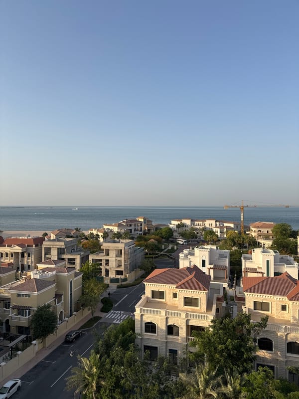 Doha residential areas and rooftop pool captured in afternoon documentation