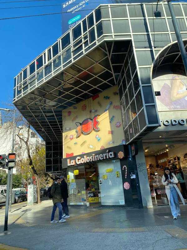 Buenos Aires witness documents candy store and bank buildings