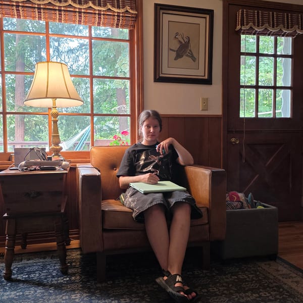 Quiet evening at home in Portland with a dog and snacks