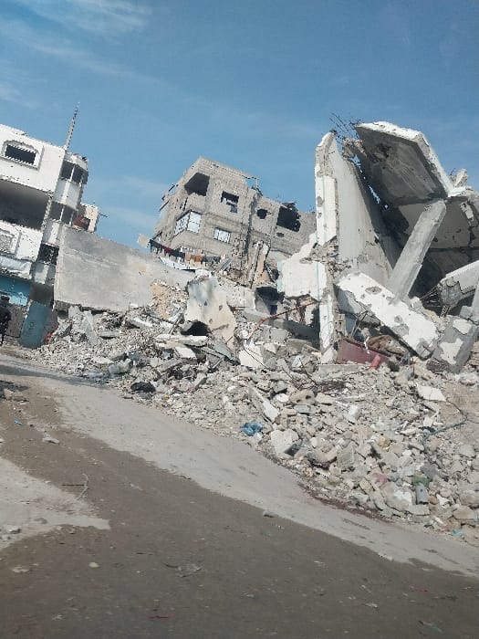 Gaza street scenes show damaged buildings, urban destruction