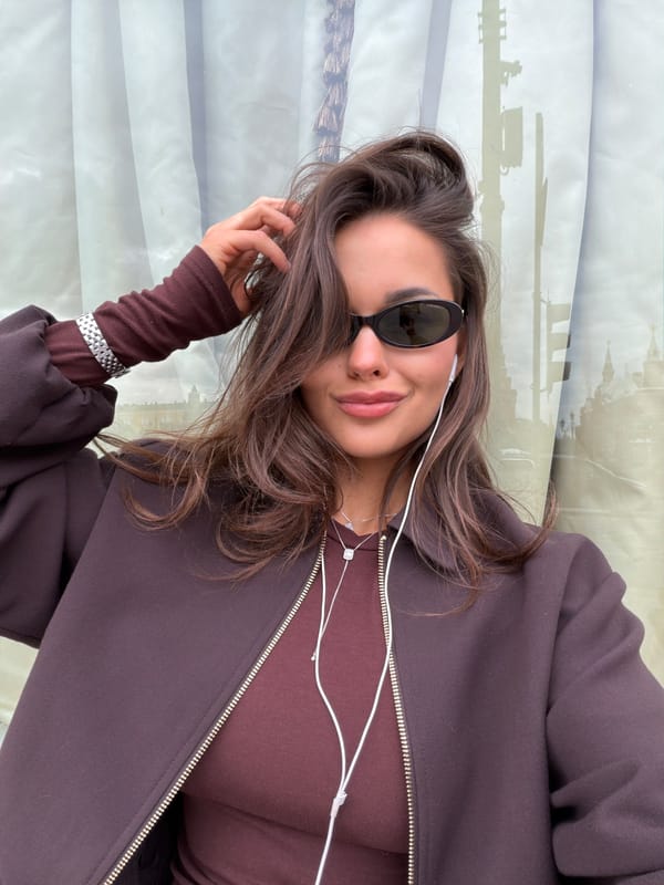 Woman poses for photos on Moscow streets