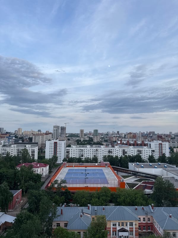 Rooftop views of Perm cityscape documented by observer