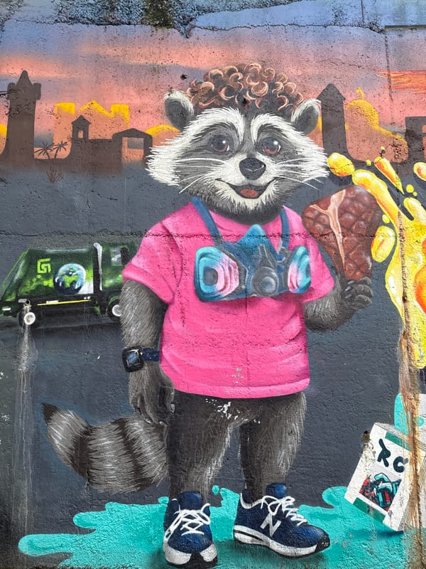 Bucharest alleyway walls covered in vivid, eclectic street murals