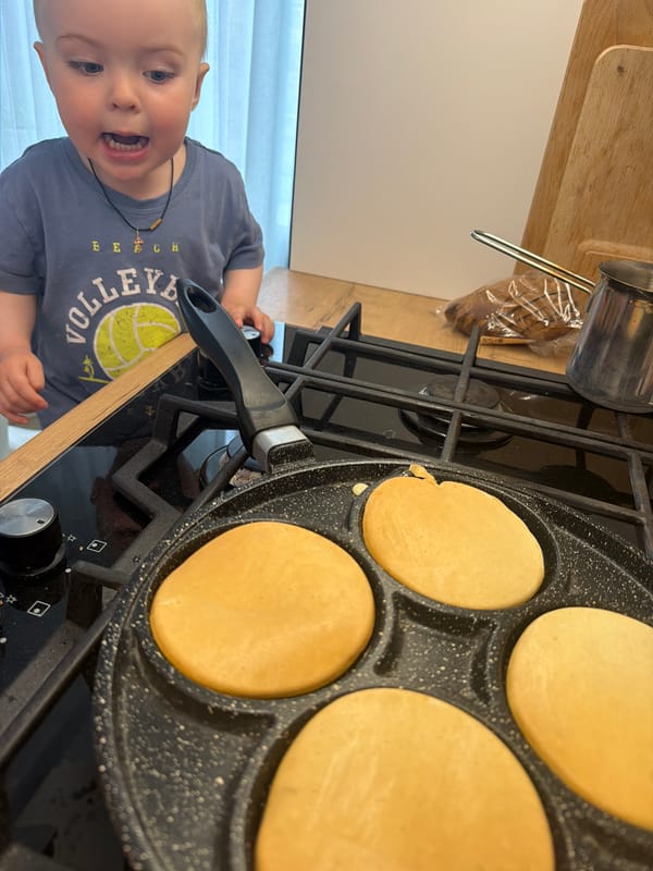 Toddler's morning routine captured in Votkinsk kitchen and play area