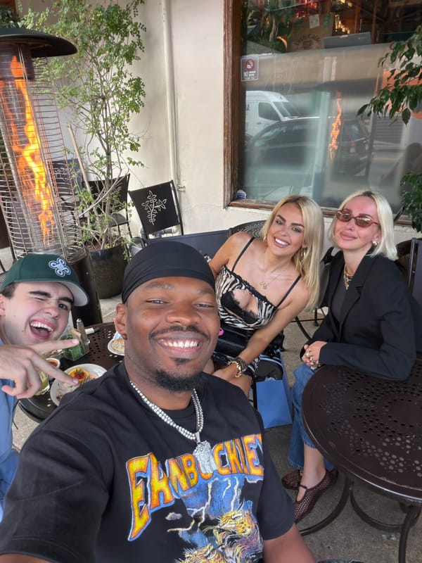 Four friends take late-night selfie at West Hollywood restaurant
