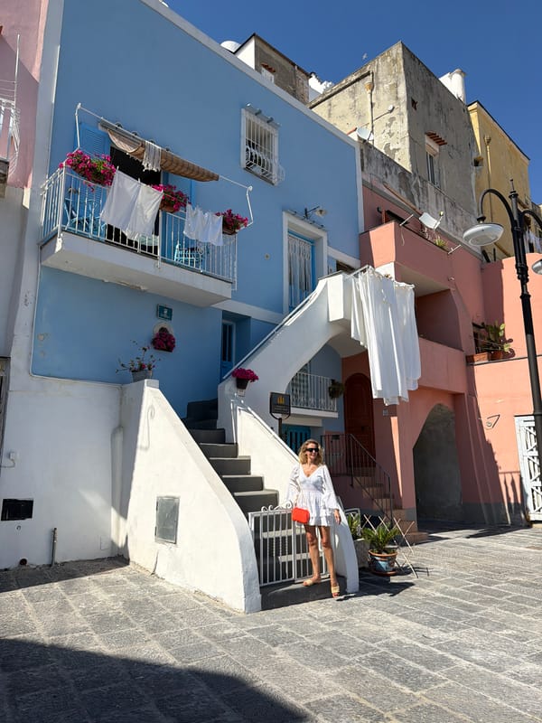 Daily life scenes documented in colorful Procida, Italy