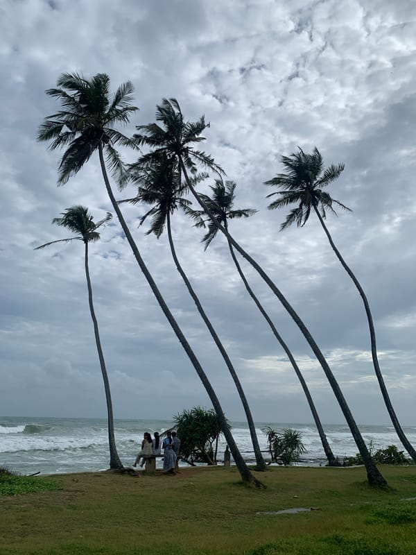 Cloudy morning along the Koggala coastline, Sri Lanka