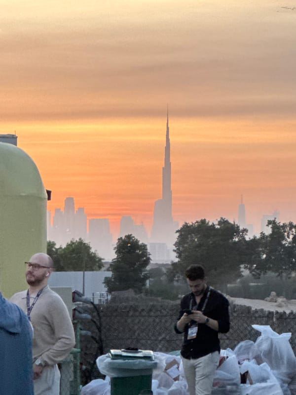 Orange sunset sky captured in Dubai scene