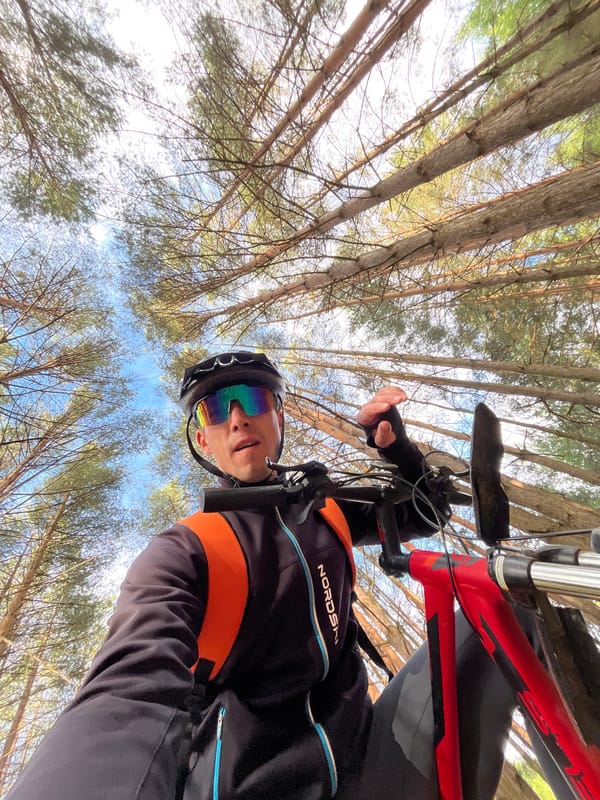 Cyclist documents early morning forest ride in Chaikovsky, Russia