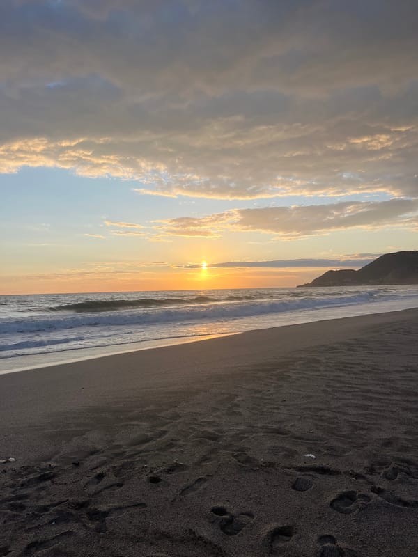 Sunset captured at Alanya beach with colorful sky