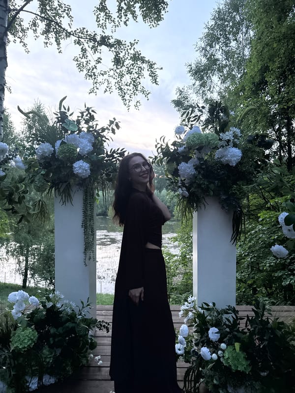 Woman photographed at outdoor ceremony in Эстачи, Russia