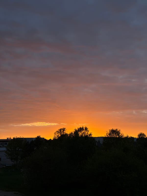 Dramatic sunset captured by witnesses in Riga Latvia