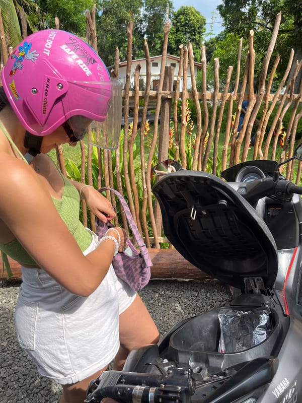 Scooter ready-to-ride moment in Kabalana, Sri Lanka