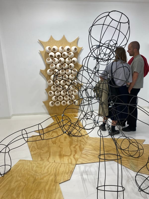 Wire Human Figure Art Installation Displayed in Sofia Gallery