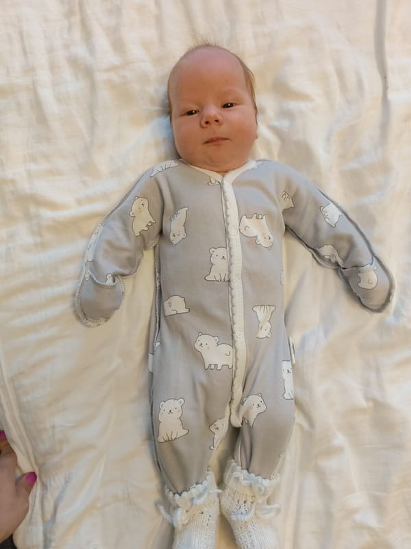 Infant photographed at home in Andreyevo, Russia