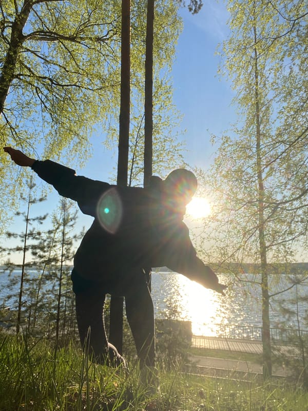 Early morning exercise routine captured near Chaikovsky waterfront