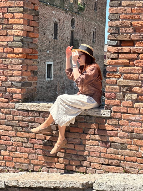 Morning tourism activity recorded at Verona's Castelvecchio historic district