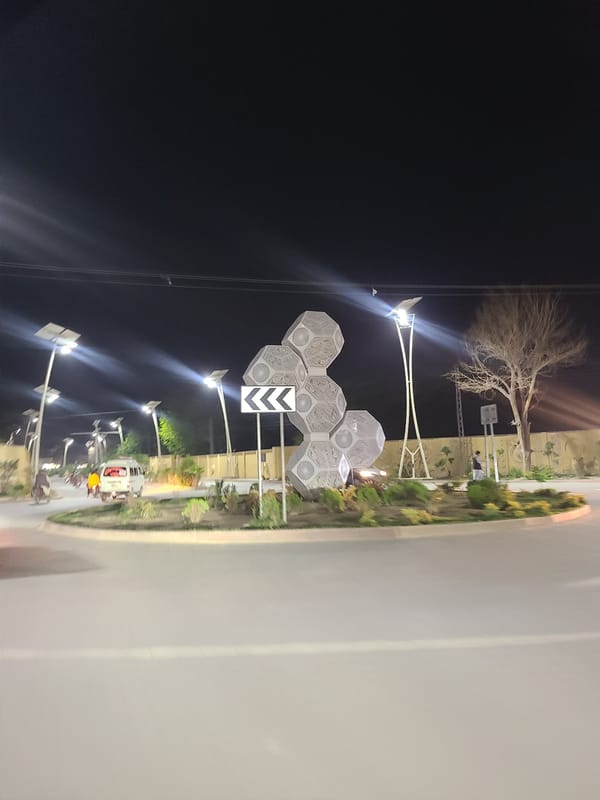 Solar streetlights illuminate Quetta roads at nighttime