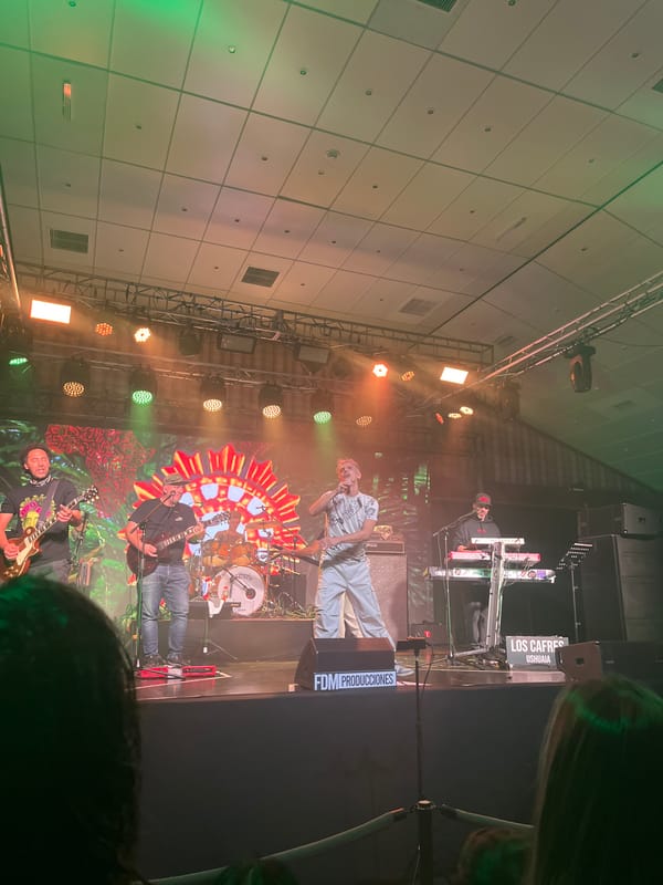 Live band performs in Ushuaia, Argentina late evening