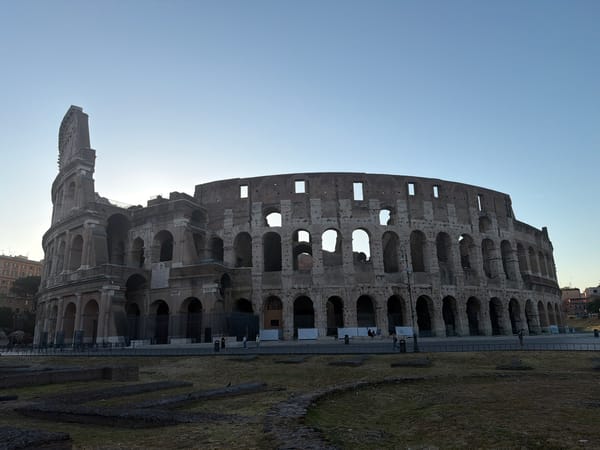 Rome's Colosseum and Arch of Constantine on a clear day