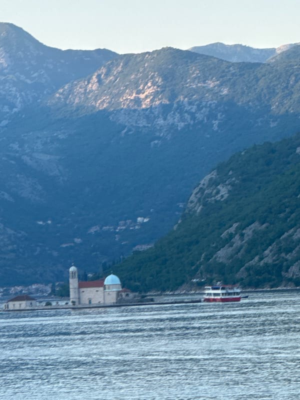 Yacht spotted navigating scenic Đurići bay, Montenegro coastline