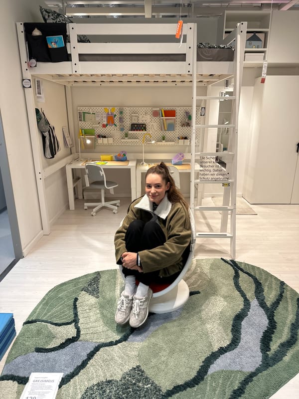 Morning shopper visits IKEA furniture section in Kiel, Germany