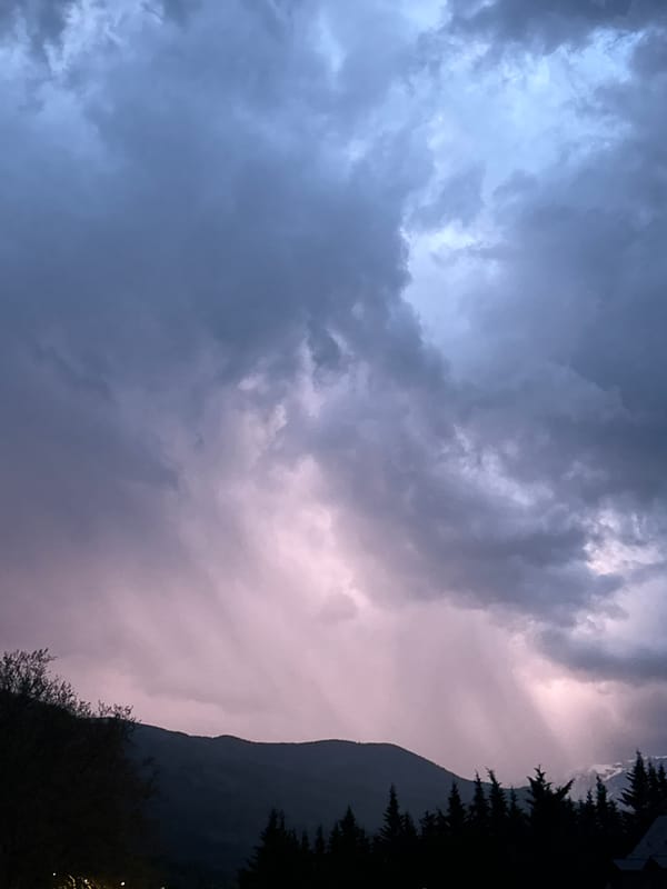 Thunderstorm creates dramatic sky over Benasque mountains