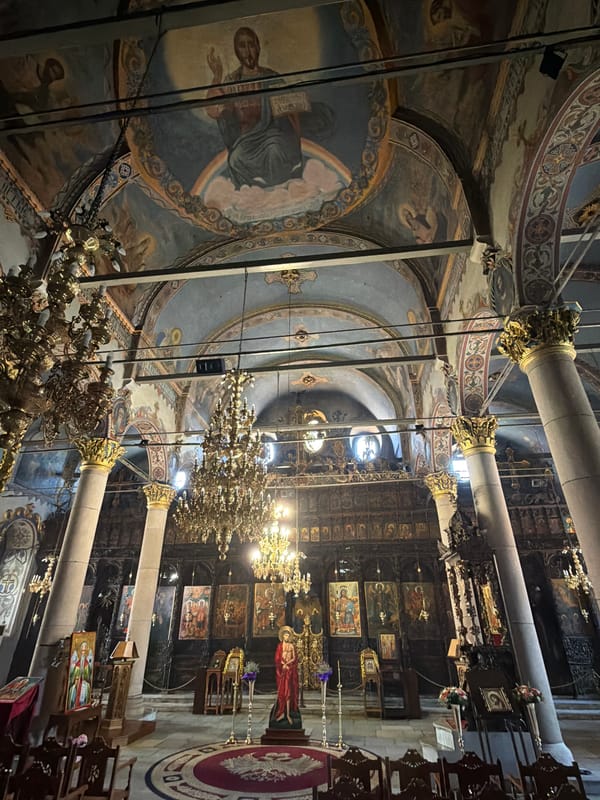 Orthodox church interior documented in Pazardzhik, Bulgaria